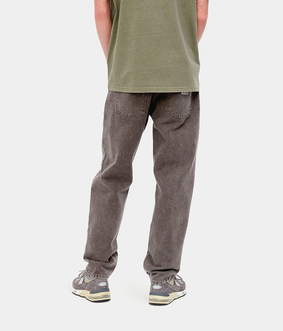 CARHARTT WIP NEWEL PANT I029148 DARK UMBER WORN WASHED ORGANIC COTTON