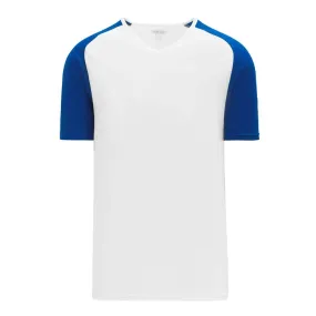 Dryflex V-Neck Pullover White-Royal Jersey