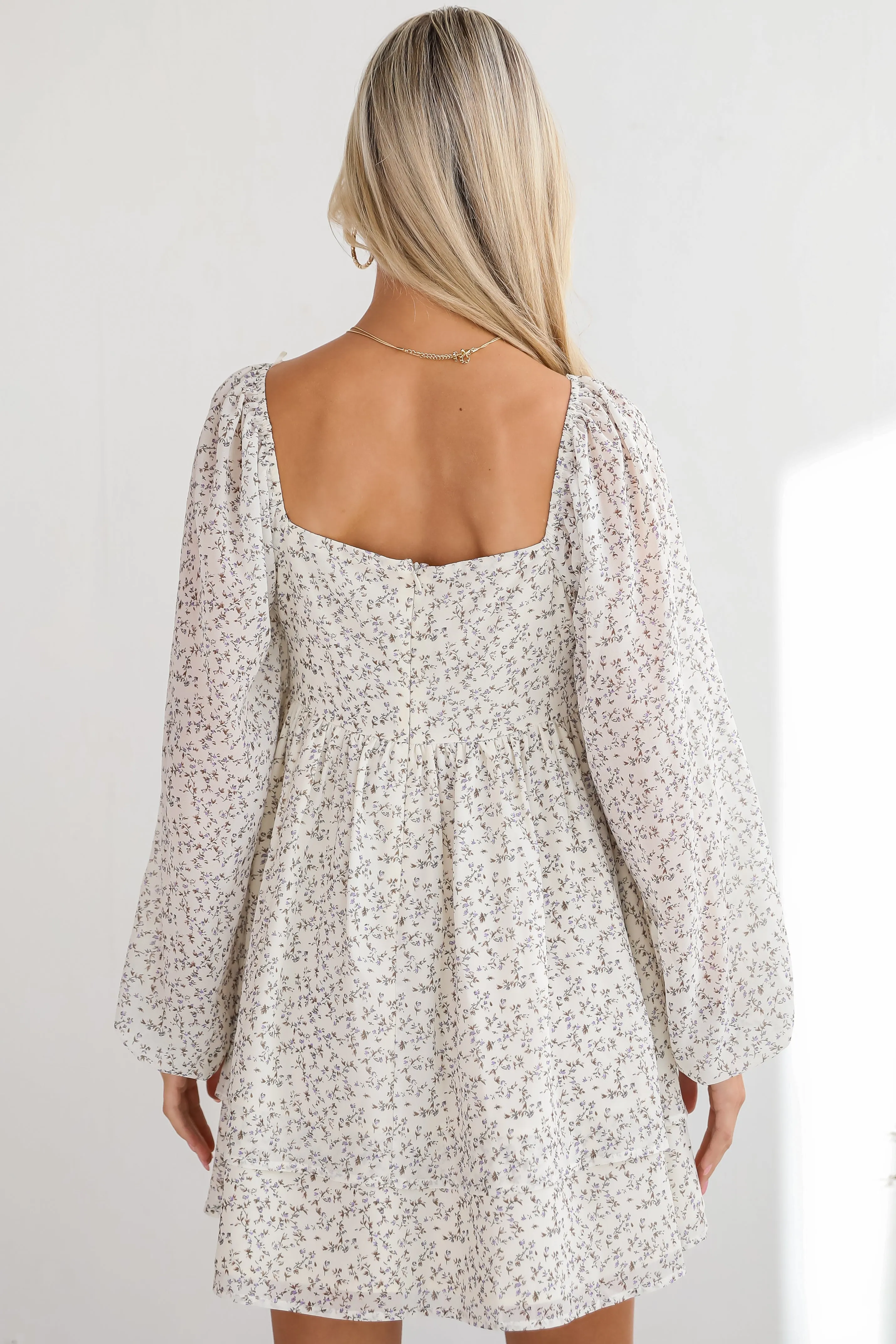 FINAL SALE - Completely Charismatic Ivory Floral Mini Dress
