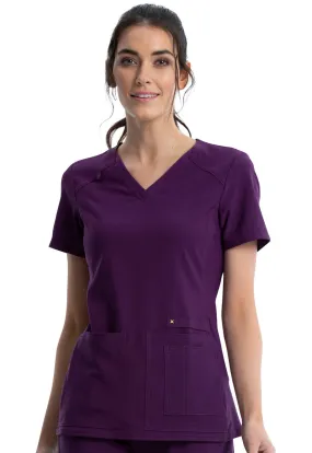 Iflex - Women's V-Neck Knit Panel Solid Top (1)