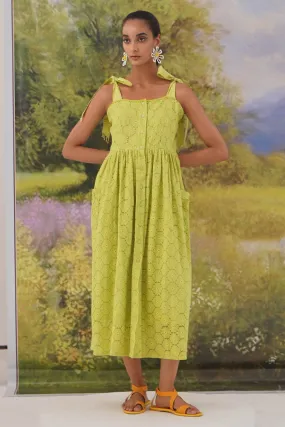 Lime Green Cotton Knit Dress
