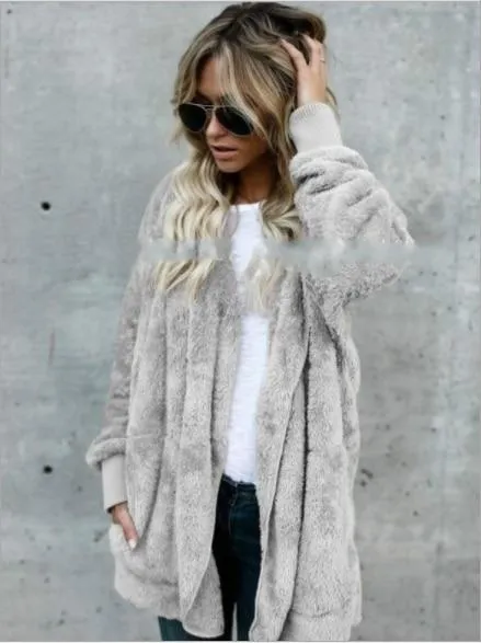 Long Sides Both Side Faux Fur Coat