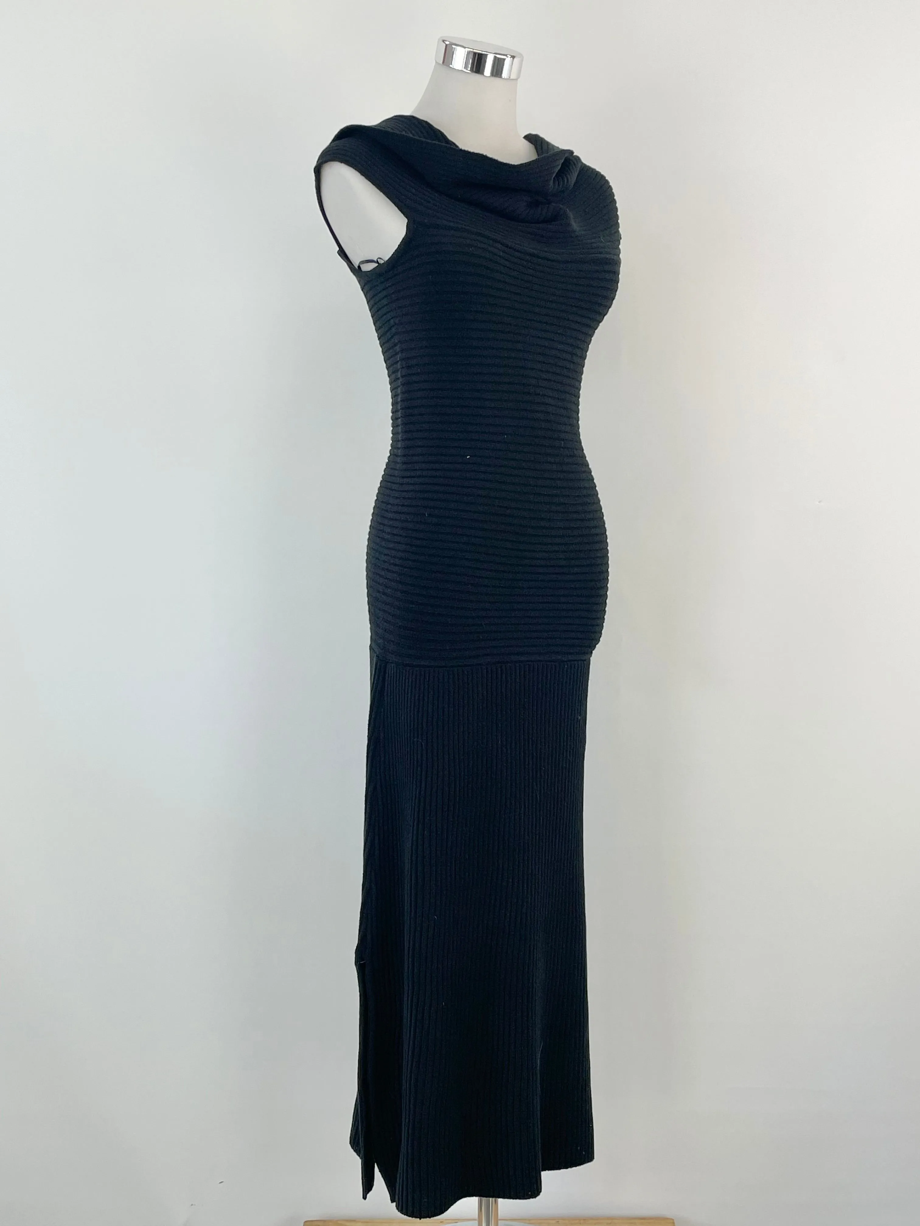 Maurie   Eve Black Rib-Knit 'Casablanca' Dress - AU10
