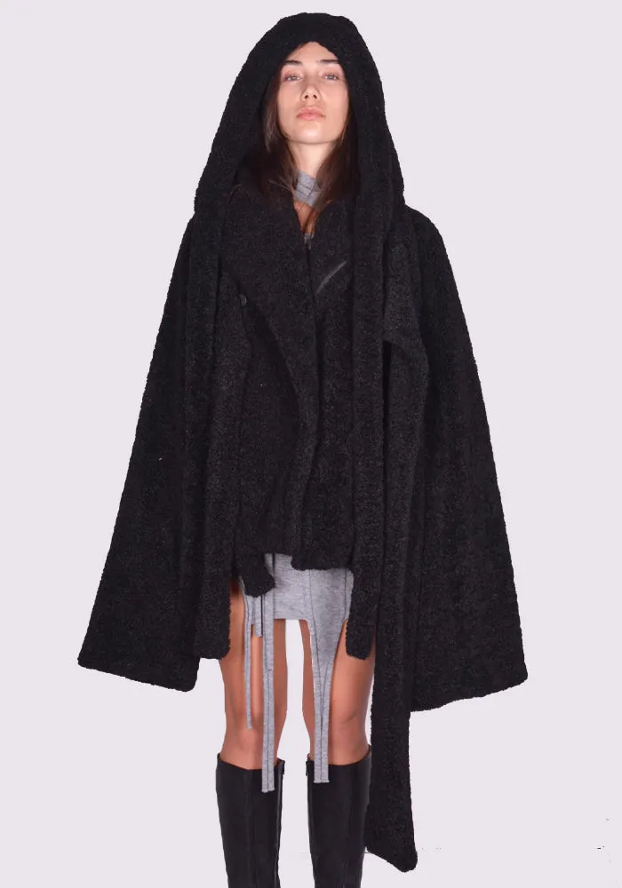 OTTOLINGER 1230703921 WRAP TEDDY SHORT COAT BLACK