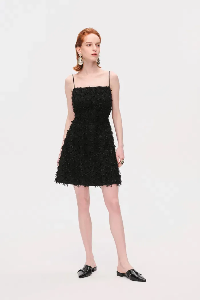 Patty Backless Strap Dress in Tweed