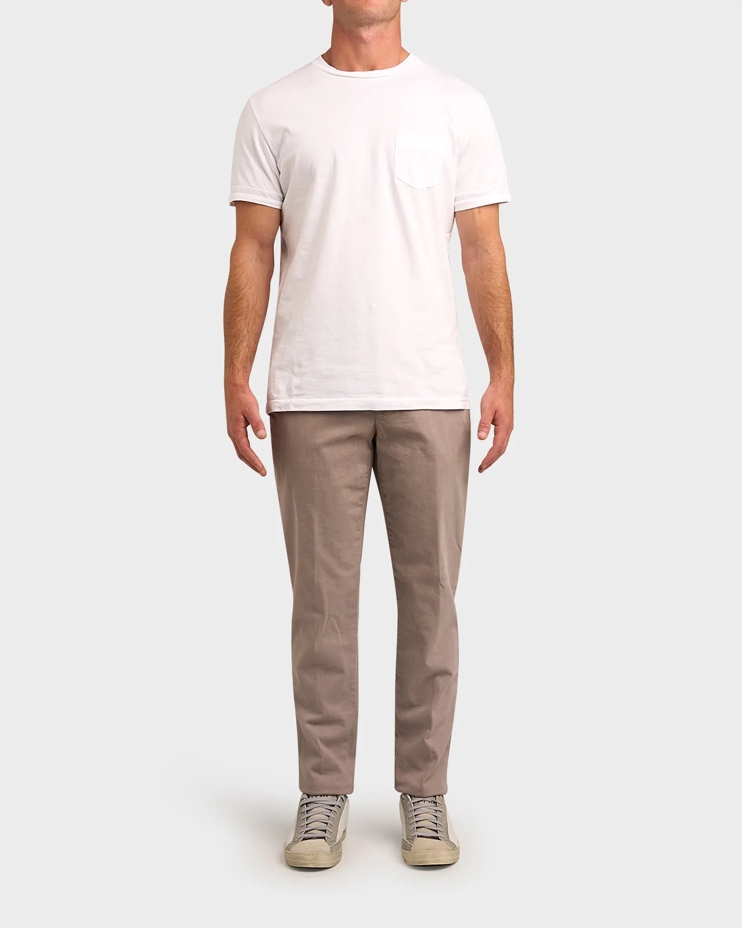 Taupe Cotton Stretch Chinos