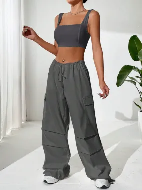 Top And Drawstring Cargo Pants